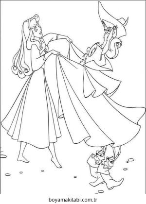 Uyuyan Güzel boyama sayfası – evde etkinlik, ücretsiz yazdır