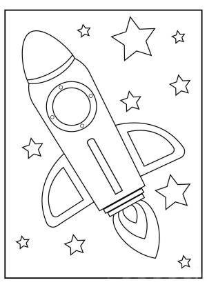 Uzay Aracı boyama sayfası,  coloring page, Uzay Gemisi ve Yıldız, 