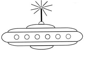 Uzay Aracı boyama sayfası,  coloring page, Sevimli UFO, 