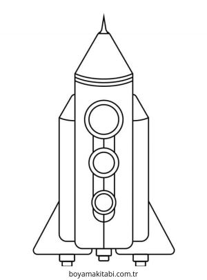 Uzay Gemisi boyama sayfası – sevimli karakter, sanatsal çalışma