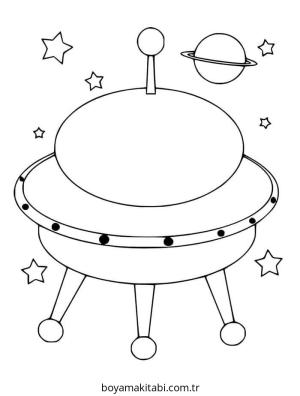 Uzay Gemisi boyama sayfası – eğitici aktivite, yaratıcılık