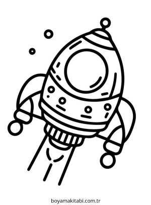 Uzay Gemisi boyama sayfası – okul öncesi, evde etkinlik