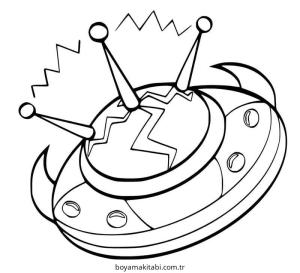 Uzay Gemisi boyama sayfası – PDF indir, sevimli karakter