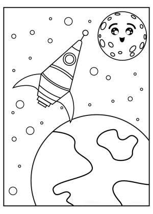 Uzay boyama sayfası,  coloring page, Büyük Uzay, 