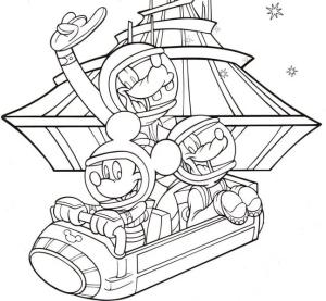 Uzay boyama sayfası,  coloring page, Mickey ve Arkadaşları Uzayda, 