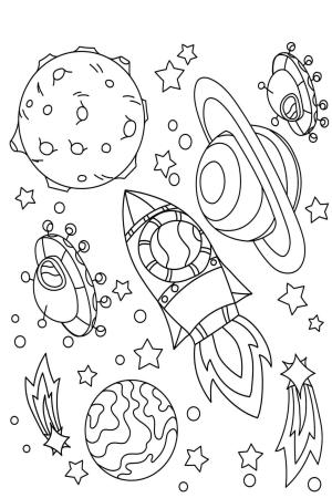 Uzay boyama sayfası,  coloring page, Normal Uzay, 