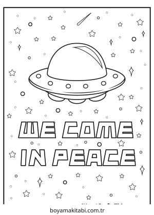 Uzaylı boyama sayfası – el becerilerini geliştirir, boyama çalışması