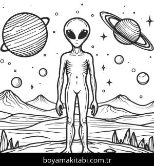 Uzaylı boyama sayfası,  coloring page, , 