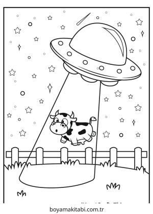 Uzaylı boyama sayfası – boyama çalışması, yaratıcılığı geliştirir