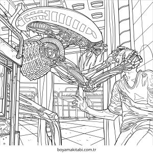 Uzaylı boyama sayfası – keyifli zaman, renkli çizimler