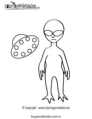 Uzaylı boyama sayfası – boyama etkinliği, çocuk aktivitesi