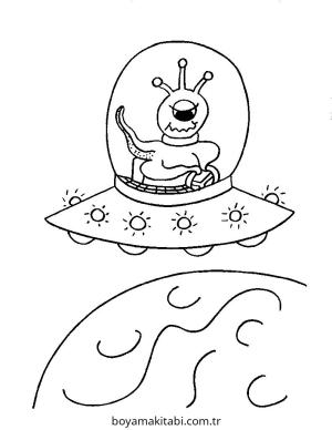 Uzaylı boyama sayfası – eğitici aktivite, yaratıcılık