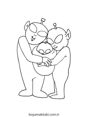 Uzaylılar boyama sayfası – çocuklar için, çizgi film temalı