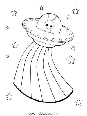 Uzaylılar boyama sayfası – çocuk aktivitesi, PDF indir