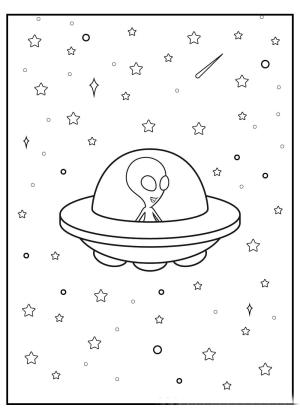 Uzaylılar boyama sayfası,  coloring page, Extraterrestres en UFO, 