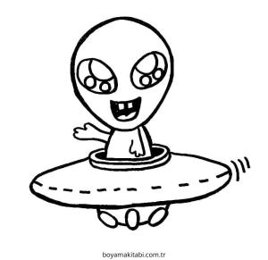 Uzaylılar boyama sayfası – sanatsal çalışma, çocuklar için