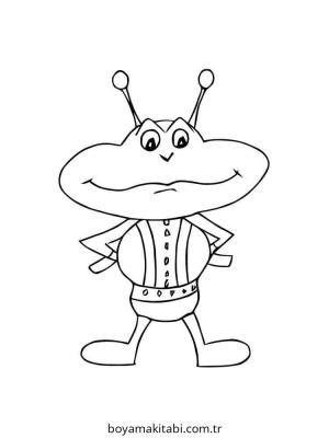 Uzaylılar boyama sayfası – basit çizim, kolay boyama