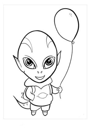 Uzaylılar boyama sayfası,  coloring page, Uzaylılar Holding Küre, 