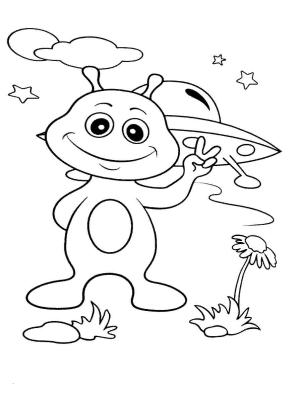 Uzaylılar boyama sayfası,  coloring page, Uzaylılar ve UFO’lar, 