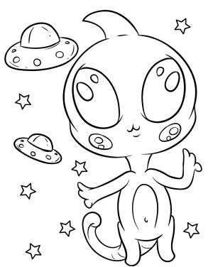 Uzaylılar boyama sayfası,  coloring page, Kawaii Uzaylılar, 