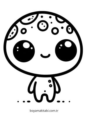 Uzaylılar boyama sayfası – PDF indir, sevimli karakter