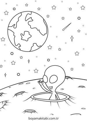Uzaylılar boyama sayfası – yaratıcılığı geliştirir, keyifli zaman
