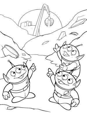 Uzaylılar boyama sayfası,  coloring page, ÜÇ Uzaylı, 