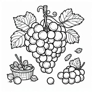 Üzümler boyama sayfası, coloring page, Üzümler – Sayfa 2,