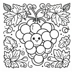 Üzümler boyama sayfası, coloring page, Üzümler – Sayfa 5,