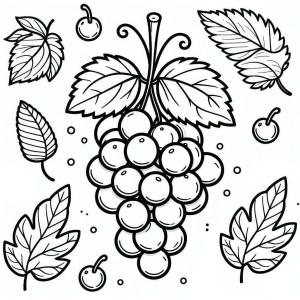 Üzümler boyama sayfası, coloring page, Üzümler – Sayfa 12,