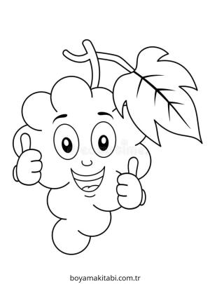 Üzümler boyama sayfası – boyama etkinliği, çocuk aktivitesi