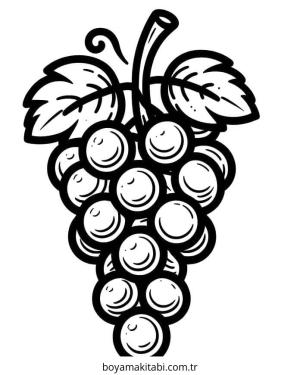 Üzümler boyama sayfası – yaratıcılık, eğlenceli etkinlik