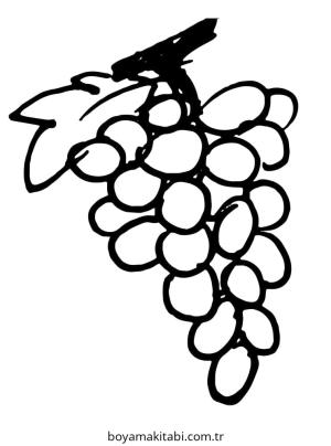 Üzümler boyama sayfası – eğlenceli etkinlik, el becerilerini geliştirir