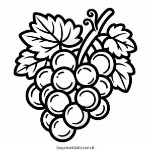Üzümler boyama sayfası – keyifli zaman, renkli çizimler
