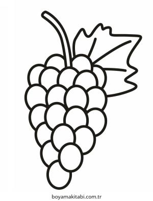 Üzümler boyama sayfası – basit çizim, kolay boyama