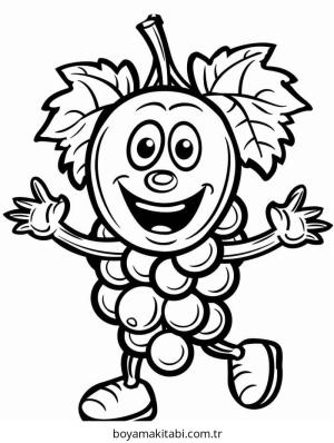Üzümler boyama sayfası – boyama çalışması, yaratıcılığı geliştirir