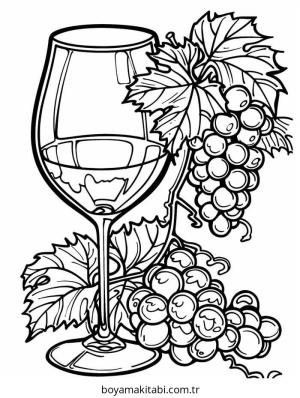 Üzümler boyama sayfası – yaratıcılığı geliştirir, keyifli zaman