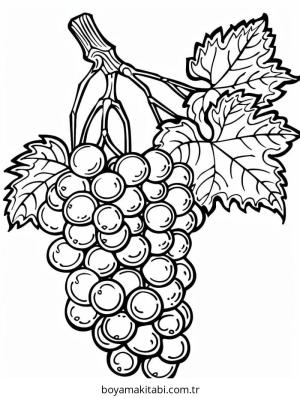 Üzümler boyama sayfası – boyama çalışması, yaratıcılığı geliştirir