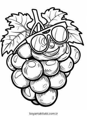 Üzümler boyama sayfası – keyifli zaman, renkli çizimler