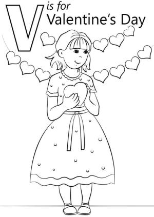 V Harfi boyama sayfası,  coloring page, Sevgililer Harfi V, 