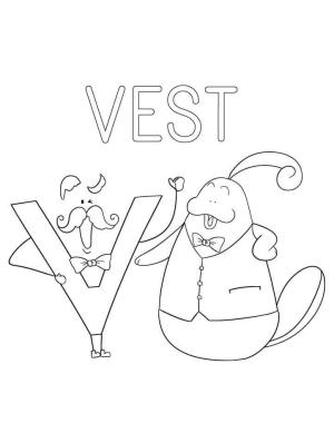 V Harfi boyama sayfası,  coloring page, Yelek Harf V, 