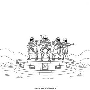 Valorant boyama sayfası – çizgi film temalı, basit çizim