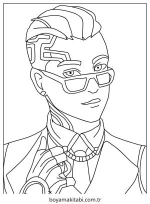 Valorant boyama sayfası – çizgi film temalı, basit çizim