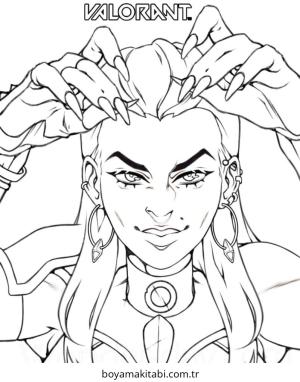 Valorant boyama sayfası – çocuk aktivitesi, PDF indir