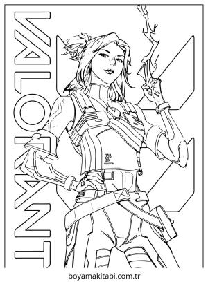 Valorant boyama sayfası – PDF indir, sevimli karakter