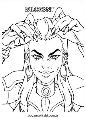 Valorant boyama sayfası – çocuklar için, çizgi film temalı