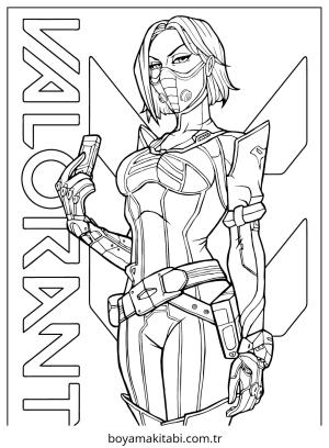 Valorant boyama sayfası – basit çizim, kolay boyama