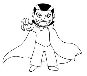 Vampir boyama sayfası,  coloring page, Sevimli Vampir, 