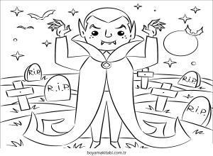 Vampir boyama sayfası – keyifli zaman, renkli çizimler