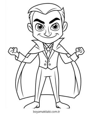 Vampir boyama sayfası – eğlenceli etkinlik, el becerilerini geliştirir